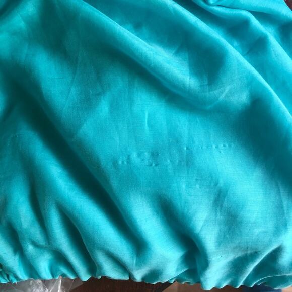 Alice + Olivia Shondra cotton silk blend blouse in aqua sz xs - Picture 10 of 10